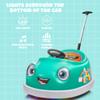 12V Dual Battery Electric Ride on Kids Bumper Car w/Remote Control,360 Degree Spin,Push Rod Rocker Horse Function,3-Speeds Babies & Toddlers Bumping Car Ride on Toy Gift for 1-4 Years ChildrenGreen view 2
