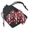 Authentic Las Vegas Casino Dice Craps Stick Sets with Matching Serial Numbers 5-Dice ... Plus Storage Pouch - The D (Red Polished) view 1
