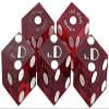 Authentic Las Vegas Casino Dice Craps Stick Sets with Matching Serial Numbers 5-Dice ... Plus Storage Pouch - The D (Red Polished) view 2