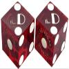 Authentic Las Vegas Casino Dice Craps Stick Sets with Matching Serial Numbers 5-Dice ... Plus Storage Pouch - The D (Red Polished) view 3