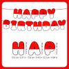 2pcs Cartoon Red And White Banner, Pre-String Cartoon Bunting Animation Birthday Decorations Cartoon Theme Happy Birthday Banner Sign Creative Party Supplies, No More Assembly Required view 2