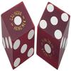Authentic Lake Tahoe Reno Nevada Non-Vegas Casino Table-Played Craps Dice Set with Pouch, Full Stick of 5 Matching Serial Numbers - Reno Cal Neva (Dark Red Frosted) view 3