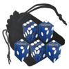 Authentic Lake Tahoe Reno Nevada Non-Vegas Casino Table-Played Craps Dice Set with Pouch, Full Stick of 5 Matching Serial Numbers - Reno Sands Regency (Blue Frosted) view 1