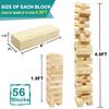 JacJoe All Pro Giant Tumble Tower Game, Outdoor Games for Kids and Adults, Wood Blocks Tower Yard Game (Large-1.87FT) view 2