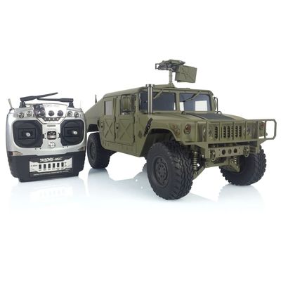wheelfun HG 1/10 RC 4 * 4 U.S. Military Vehicle P408 RC Racing Car 30KM/H 2Speed 160A ESC 550 Motor 16CH Radio(Army Green)