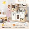 GLACER Play Kitchen with Lights, Wooden Toy Kitchen w/Realistic Sound, Coffee Maker, Play Phone, Microwave, Oven, Cooking Accessories, Gift for Boys Girls, Kids Kitchen Playset for Toddlers Aged 3+ view 2