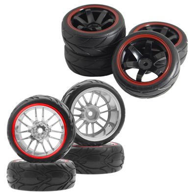 12mm Hex Wheel Rims & Rubber Tires & RC OD 2.59" Plastics 12mm Hex Wheels Rims & Rubber Tires Set 14-Spoke