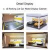 1:18 Scale hot Wheels diecast Model Car Display case,with LED Light and Acrylic Dust Cover Model Car Display Case,Wooden Parking lot Garage Scene Toys Car Model Display Stand (Grey) view 4