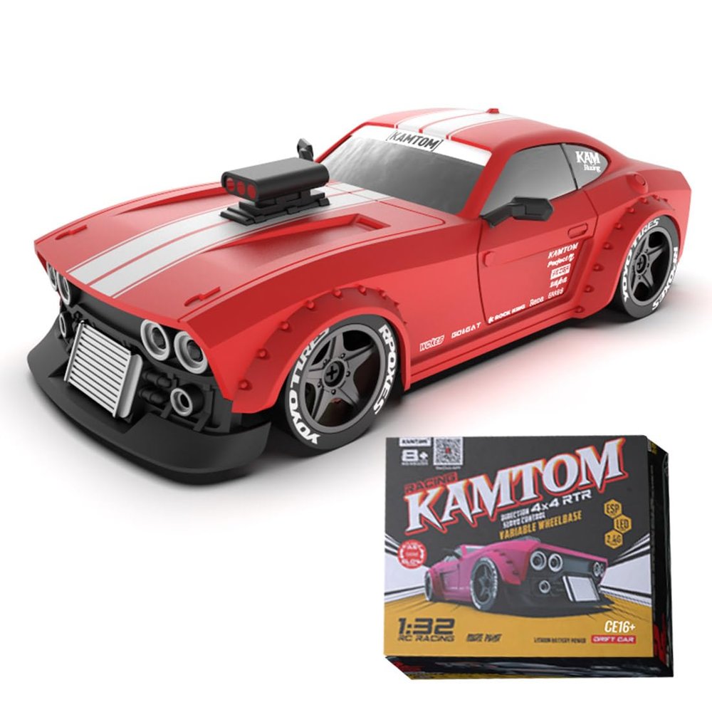 URFunModel KM3299 1/32 RC Drift Car with LED Headlights, 2.4G Remote Control Sports Car Remote Control Drift Car for Adults, Drift RC Racing Car Electric 4WD Mini RC Car Gift -RTR