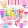 24 Pack Valentines Day Gift Cards, Butter Cloud Clear Galaxy Slime, Stress Relief Fidget Toy for Kids Valentine Party Favors, Classroom Exchange Prizes, Valentines Greeting Cards view 1