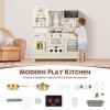 EDUBEBO Kids Kitchen playset, Wooden Play Kitchen, Height Adjustable, Comes with Various Kitchen Accessories, Ideal Role Play Toy Gift for Toddlers and Kids Ages 3-8 (White) view 4