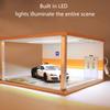 1:18 Scale Model Car Display case,Hot Wheels diecast Model Car Display Stand with LED Light and Acrylic Dust Cover,Wooden Parking lot Garage Scene Toys Car Model Display Stand (Wood Color) view 3