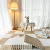 12pcs Carpet Squares Puzzle Floor Mat, Plush Interlocking Carpet Tiles, Anti Slip EVA Foam Jigsaw Floor Tiles, Build A Safe Area for Bedroom Playroom (Beige+White) view 2