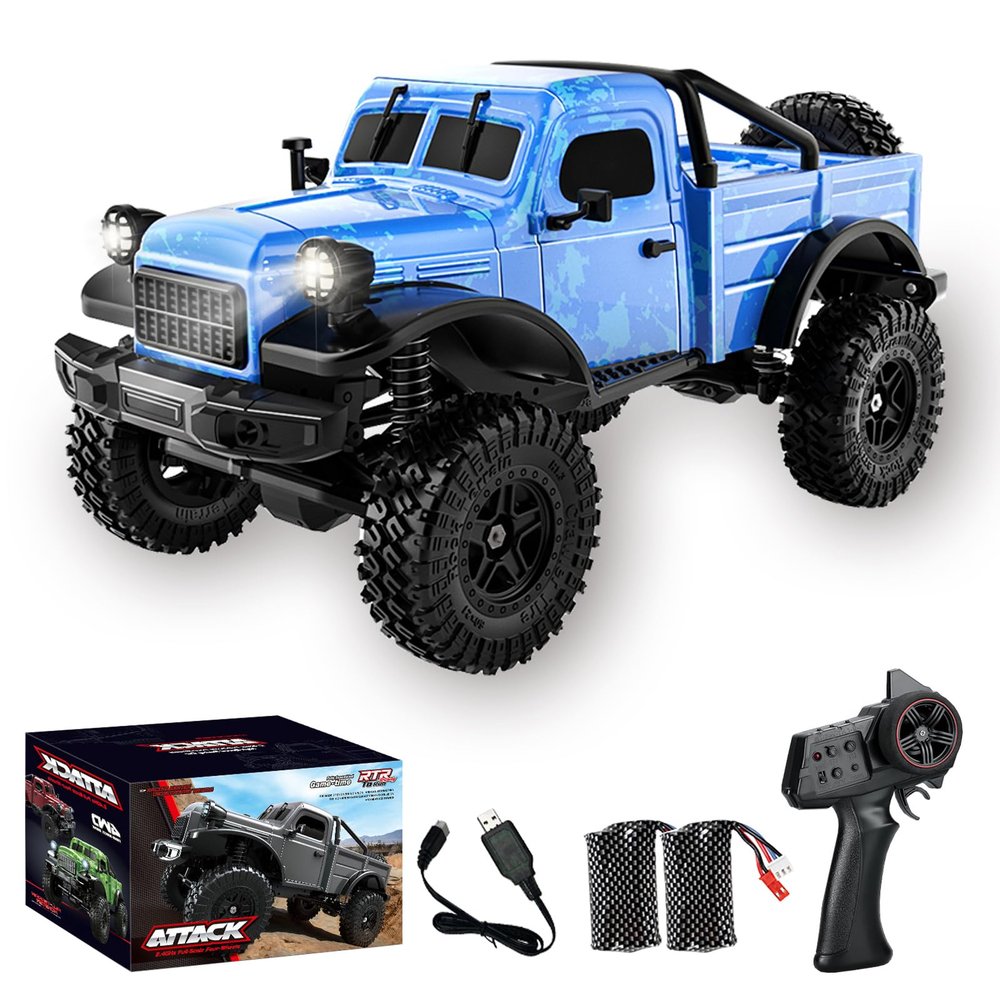 Kodbiby RC Pickup Truck, C8813 Dodge Pickup, 1:18 Scale All Terrain Remote Control Crawler, 2.4 GHz 4WD Off-Road Rock Car with Alloy Frame, Shock Absorber, 45Climbing Gifts for Teens Beginners