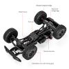 Kodbiby RC Pickup Truck, C8813 Dodge Pickup, 1:18 Scale All Terrain Remote Control Crawler, 2.4 GHz 4WD Off-Road Rock Car with Alloy Frame, Shock Absorber, 45Climbing Gifts for Teens Beginners view 4
