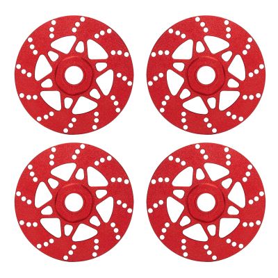 4PCS Aluminum Simulated Brake Disc RC Upgraded Parts for ARRMA 1/7 Infraction Limitless Felony 1/8 Typhon RC Car, Type A-Red