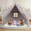 Kids Tent with Mat Playhouse for Kids Indoor Outdoor Play Tent for Toddlers 3 4 5 6 Year Olds (Light Grey) view 1
