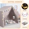 Kids Tent with Mat Playhouse for Kids Indoor Outdoor Play Tent for Toddlers 3 4 5 6 Year Olds (Light Grey) view 3