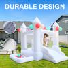 White Bounce House with Blower,Ball Pool,Kids Bounce House,Family Backyard Bouncy Castle,Suitable for Yard,Events,Parties,Weddings,Children's Gifts(9ftL9ftW7ftH) view 2