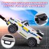 GarveeLife 12V Kids Ride On Police Car with Remote Control Electric Police Car for Kids 3-8 Toddlers Ride On Police Car Toy with LED Flashing Light, Megaphone, Spring Suspension, Handle, Music, White view 3