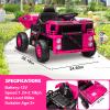 12V Ride On Dump Truck,Kids Car Toy with Remote Control,Electric Dump Bed,Shovel, 12V Construction Vehicle for Kids with Music Player, High and Low Speed,Pink view 4