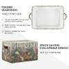 Maunzc Vintage Wild Flowers Storage Bins Collapsible Storage Basket with Metal Frame, Fabric Shelves Bins Closet Baskets with Handles, 2-Pack view 2
