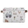 Maunzc Cute Farm Animals Storage Bins Collapsible Storage Basket with Metal Frame, Fabric Shelves Bins Closet Baskets with Handles, 2-Pack view 1