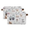 Maunzc Cute Farm Animals Storage Bins Collapsible Storage Basket with Metal Frame, Fabric Shelves Bins Closet Baskets with Handles, 2-Pack view 2