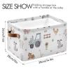 Maunzc Cute Farm Animals Storage Bins Collapsible Storage Basket with Metal Frame, Fabric Shelves Bins Closet Baskets with Handles, 2-Pack view 4