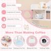 Costzon Play Kitchen, Wooden Toy Kitchen Set with Coffee Maker Playset, Washing Machine, Microwave, Oven, Pretend Play Cooking Accessories, Kids Kitchen Playset, Gift for Boys Girls (Pink) view 3