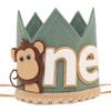 Agvgaza Monkey 1st Birthday Crown/Hat - Wild One Olive Green Safari Hat, Jungle Party Decor, Photo Prop for Boys view 1
