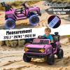 Segmart 12V Powered Electric Car, Licensed Ford Bronco Raptor, Kids Jeep, Kids Electric Vehicle Car, 4 Wheeler Suspension, 3-Speed, Headlight/Music Player/Durable Tires (Pink) view 4