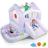 (2026 New) JOYMOR 6 in 1 Grandient Style Inflatable Bounce House for Ages 3-6 w/Ball Pit, Ring-Toss Game, Basketball Hoop and Slide, Bounce House with Blower for Toddlers Indoor & Outdoor Party view 1