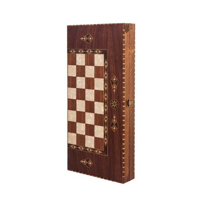 20-inch Handmade Elegant Backgammon Sets for Adults Wood Art Wooden Backgammon Board Set Inlaid Solid Rosewood, Xmas Gifts for Husband, Dad, Birthdays, Anniversary