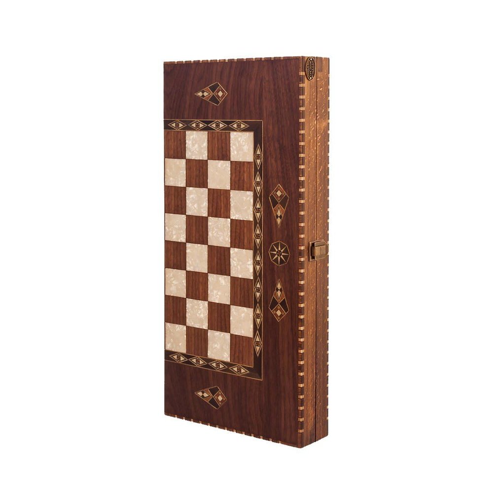20-inch Handmade Elegant Backgammon Sets for Adults Wood Art Wooden Backgammon Board Set Inlaid Solid Rosewood, Xmas Gifts for Husband, Dad, Birthdays, Anniversary