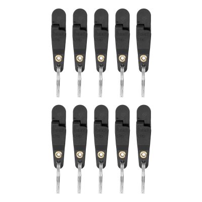 10pcs Heavy Tension Pressure Release Clip, Padded Trolling Fishing Release Clip with Keychain for Planer Board Kite(Black)