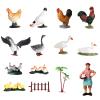 AENIMELY 11pcs Mini Farm Animal Figurines Hen Rooster Goose Duck Realistic Figures Educational Playset Party Favors Cupcake Toppers for Toddlers Kids view 1