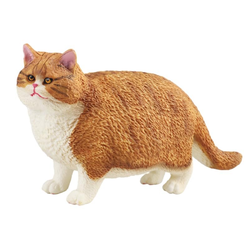 AENIMELY Orange Cat Figurines Short-Haired Fat Cat Figurine, Realistic Cat Figures Kitten Toys, Cat Cake Toppers Christmas Birthday Gift for Kids