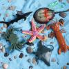 AENIMELY 6PCS Ocean Animal Toy Set for Kids, Realistic Shark, Crab Animal Figures Cake Topper Figurine for Educational Play view 3