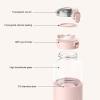 300ml Portable Bottle Warmer for Travel, USB Cordless Bottle Warmer on The Go, Bottle Milk Warmer with Instant Heating, 37C to 55C Range, Roseate view 3