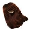 Akozon Leaf Royale Doll Wigs, 6-Inch BJD Doll Wigs with Inner Curl and Bangs, HighQuality Synthetic Hair for Collectible Dolls (Dark Brown) view 4