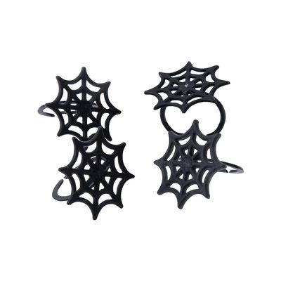 Fun Express 1" x 1" Bulk 144 Piece Black Spider Web Plastic Rings