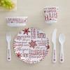 Personalization Universe Christmas Snowflake Repeating Name Personalized Kids Bowl view 4