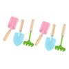 KONTONTY 2sets Boy Girl Gardening Tools Mini Metal Trowel Rake Shovel with Sturdy Wooden and Adorable Garden Tools for Boys and Girls Random Colors view 1