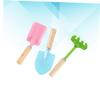 KONTONTY 2sets Boy Girl Gardening Tools Mini Metal Trowel Rake Shovel with Sturdy Wooden and Adorable Garden Tools for Boys and Girls Random Colors view 2