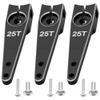 3Pack Vgoohobby 25T Servo Arm Horn Aluminum 25 Teeth Steering Arms Compatible with Futaba Hitec Savox Power HD Servo Motors Fit RC Crawler Car Airplane Plane Boat (1.25inch,Black) view 1