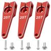 3Pack Vgoohobby 25T Servo Arm Horn Aluminum 25 Teeth Steering Arms Compatible with Futaba Hitec Savox Power HD Servo Motors Fit RC Crawler Car Airplane Plane Boat (1inch,Red) view 1