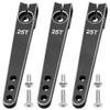 3Pack Vgoohobby 25T Servo Arm Horn Aluminum 25 Teeth Steering Arms Compatible with Futaba Hitec Savox Power HD Servo Motors Fit RC Crawler Car Airplane Plane Boat (2inch,Black) view 1