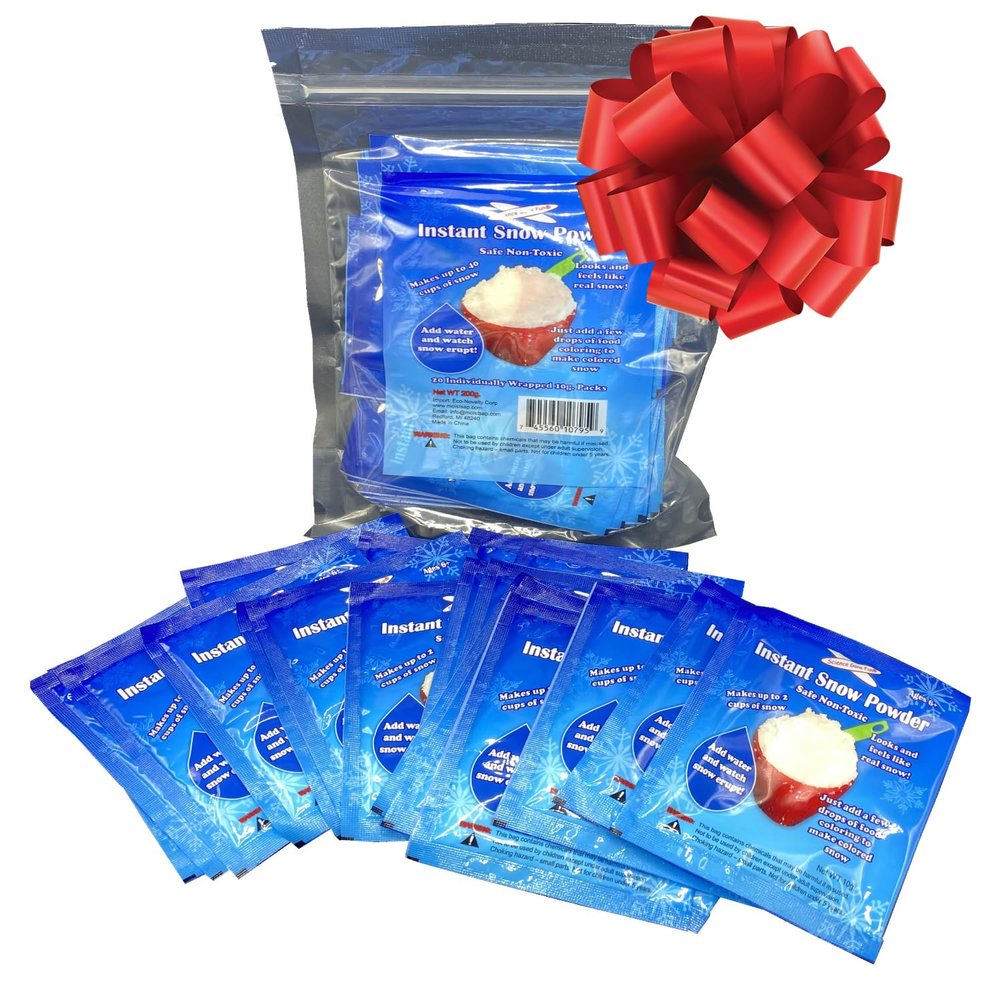 20 Packs (10g Each) Instant Snow Powder  Create a Winter Wonderland! Perfect for Kids, Holiday Fun, and DIY Snow Crafts (2 Sets of 20 Packs (10g Each))