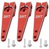 3Pack Vgoohobby 25T Servo Arm Horn Aluminum 25 Teeth Steering Arms Compatible with Futaba Hitec Savox Power HD Servo Motors Fit RC Crawler Car Airplane Plane Boat (1.25inch,Red) view 1
